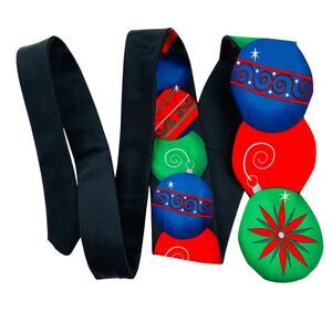 Holidays Christmas Red Green Ornament Colorful Novelty Fun Festive Mens Tie
